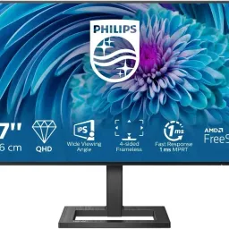 Monitor 27 PHILIPS 275E2FAE Black, IPS, Crystalclear 2560x1440 Quad HD, 75Hz, 1msMPRT, 350cd, MegaDCR, HDMI+DP, Speakers, Tilt