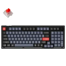 Tastatura Keychron V5 QMK/VIA Custom Mechanical Keyboard Russian Layout (V5-C1-RU), Frosted Black, 96% layout, Knob, RGB Backlight, Keychron K pro Mechanical Red Switch, Hot-Swap, USB Type-C, gamer
