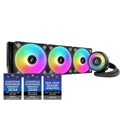 Arctic Liquid Freezer III 420 A-RGB Multi Compatible All-In-One CPU Water Cooler, Intel 1851/1700/1200,115X,2011 AMD AM5/AM4, VRM Fan A-RGB: 400–2500rpm, Pump: 800–2800rpm, 3x140mm A-RGB Fan 200–1900rpm, Airflow 69.90 cfm/117.06 m3/h, FDB, ACFRE00145A