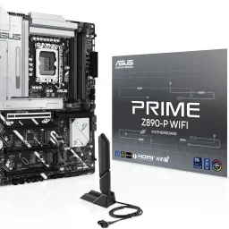 Placa de baza ASUS PRIME Z890-P WIFI Intel Z890, LGA1851, Dual DDR5 8666+ MHz, PCIe 5.0 x16, PCIe 4.0 x16, DP/HDMI/Thunderbolt 4 Type-C video, PCIe RAID, SATA RAID, M.2 PCIe 5.0 x4, 3xM.2 slots PCIe 4.0 x4, SB 8-Ch., Wi-Fi 7 802.11be&BT5.4, 2.5Gb Ethernet