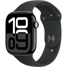 Apple Watch Series 10 GPS+LTE 46mm MWY33 Jet Black Aluminium Case, Black Sport Band, S/M