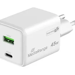 Зарядное устройство MediaRange MRMA113-2 GaN PD+QC 45W White