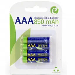 AAA 850mAh, Blister*4, Energenie, Ni-MH, EG-BA-AAA8R4-01 Format bateriei  AAA Tip de baterie  Ni-MH Tensiune 1,2 V Reincarcabila  Da