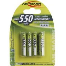 Ansmann NiMH rechargeable battery Micro AAA / HR03 / 1.2V, 4x AAA 550mAh 5030772