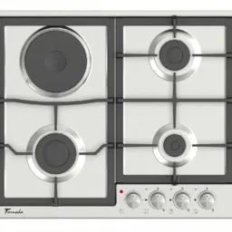 Комбинированная варочная поверхность BRD60 3G1E IX Tornado  plita incorporabila combinata Комбинированная газо-электрическая панель на нержавейке /   3-газ + 1-электрика (чугунная решетка), электроподжиг,газконтроль,форсунки для балона в комплекте