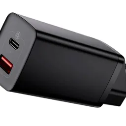 Universal Home Charger Baseus GaN2 Lite, 2xUSB (C + U), 65W, Black  CCGAN2L-B01