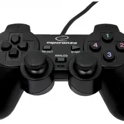 Gamepad Esperanza WARRIOR EG102  Black, Vibration Game Pad, 15 buttons, 2 sticks, Ergonomic design, 2 modes (analog and digital), Soft sweat-resistant surface coating, PC Win 7,8,10 compatible, USB