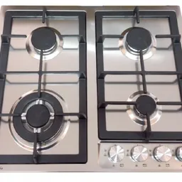 Варочная поверхность ГАЗОВАЯ TEXTURE 6041 Iron Inox TORNADO plita pe gas Текстурная нержавейка (чугунная решетка), электроподжиг пьезо (шнур+вилка), газ контроль, турбогорелка