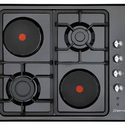 Варочная поверхность Комбинированная       SIRIUS MC-E 4622  BL   MASTERCOOK  Plita incorporabila combi Ширина 60см. Комбинированная газо-электрическая панель металлиская черная ANTRACIT-  2-газ.комфорки(1-1,7 кВт, 1-2,6 кВт + 2*1,5 кВт-электрические быстрого нагрева  (чугунная решетка), электроподжиг,газконтроль.  Производитель -Турция