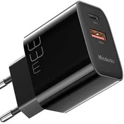 Mcdodo Wall Charger 1xUSB 1xType-C with Cable Type-C toType-C 33W, Black