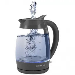 Kettle Polaris PWK 2006CGL Black Volum   2 L Consum energie  2200 W Materialul carcasei  Sticla Iluminare  Da, Albastru Indicator nivel apa  Da Protectie impotriva functionarii fara apa  Da