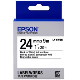 Tape Cartridge EPSON 24mm/9m Std Blk/Wht, LK6WBN C53S656006