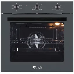 Духовка Встроенная Электрическая TRCB-75100 M GREY Tornado Cuptor electric Серое стекло, 6 функций, механическое управление, объем-75 л, 2 противня + 1 решетка, тройное
