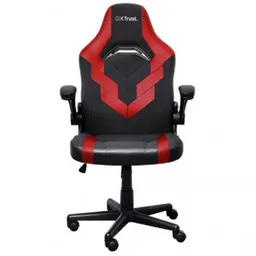 Trust Gaming Chair GXT 703R RIYE - Black/Red, PU leather and breathable fabric, adjustable gaming chair with a strong frame, flip-up armrests, Class 4 gas lift, up to 140kg Trust Gaming Chair GXT 703R RIYE - Black/Red, PU leather and breathable fabric, adjustable gaming chair with a strong frame, flip-up armrests, Class 4 gas lift, up to 140kg