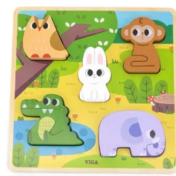 VIGA Puzzle tactil  inser%3Fie Animalele din padure, 5 elem. 44663 6971608446634