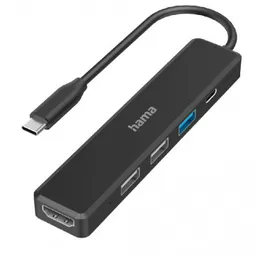 Hama USB-C Hub, Multiport, 5 Ports, 3 x USB-A, USB-C, HDMI 200117