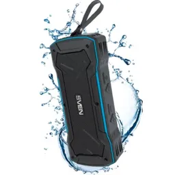 SVEN PS-220 Black-Blue, Bluetooth Waterproof Portable Speaker, 10W RMS, Water protection (IPx5), Support for iPad   smartphone, FM tuner, USB   microSD, built-in lithium battery -1200 mAh, ability to control the tracks, AUX stereo input