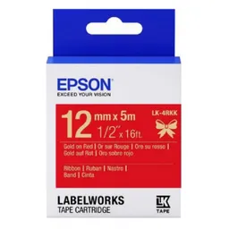 Tape Cartridge EPSON 12mm/5m Ribbon Gld/Red, LK4RKK C53S654033