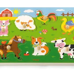 VIGA Puzzle tactil  inser%3Fie Ferma, 5 elem. 44662 6971608446627