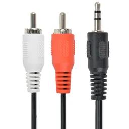 Audio cable 3.5mm-RCA - 5m - Cablexpert CCA-458-5M, 3.5 mm stereo to RCA plug cable, 5 m,  3.5mm stereo plug to 2x RCA plugs