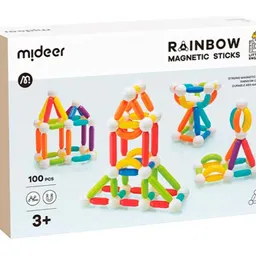 MIDEER Set de construc%3Fie magnetic „Cilindri in culori de curcubeu”, 100 buc. MD1170 6936352511700