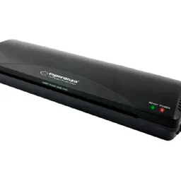 Laminator Esperanza AEON EFL003 A4,  Power consumption  265W, Film thickness for hot lamination  80-125 microns, Maximum document dimensions  297 x 420 mm (A4 format), Maximum warming-up time  approx. 5 min. Lamination speed  250 mm per minute, Maximal sheet width  330 mm, Hot and cold lamination, Maximum thickness of laminated sheet  0.6mm, LED  Power/Ready, Features  COLD/OFF/HOT, Number of rolls  2, Lamination of photos, Material  high-quality plastic (ABS), Cable length  about 154 cm, Protection against overheating, Unit dimensions  430 x 140 x 65 [mm], Included  5 x A3 foils