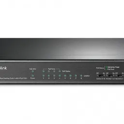 TP-LINK TL-SF1008P 8-port 10/100M PoE Switch, 8 10/100M RJ45 ports including 4 PoE ports, 57W, steel case