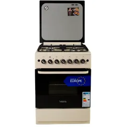 Газовая плита Vesta GC-E6060iCTg/BE електро духовка,електроподжиг,чугун,конвекция,газ контроль, бежевый