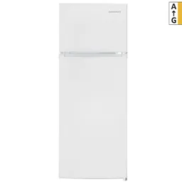 Frigider Daewoo DTS-207MEW, cu 2 usi si 3 rafturi, 204 L (163L+41L), 143cm, clasa E, alb, termostat reglabil, usi reversibile, compartiment legume-fructe, picioare reglabile