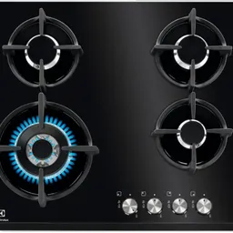 Plita Electrolux KGG6437K 4 газ конфорки.Газ-контроль.Решетка чугунная.панел управления спереди .Электроподжиг.закаленное стекло.черный