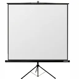 Tripod 125x125cm reflecta Crystal-Line, Ratio 1 1, ---, https //reflecta.de/en/crystalline/253-reflecta-tripod-crystalline-125x125-cm.html, Product details , • Black metal tube, 6 cm diameter., • Ergonomically designed carrying handle with lock., • Continuously adjustable height of horizontal tube and telescopic tube., • Projection screen can be rotated by 360°., • Integrated keystone eliminator to incline the screen., • Projection screen in BetaLux, matte white, 1.0 gain and wide viewing angle., • Light-proof black rear side., • Continuous black border., • Optional carrying bags available , Format 1 1, Gain 1.0, Viewing angle 120°, Fabric weight/m%3F 300 g, Fabric thickness 0,35 mm, Black borders Yes, Black rear Yes, Weight 8 kg