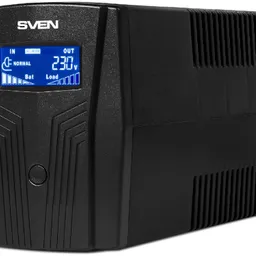 SVEN Pro 650 (LCD,USB), Line-interactive UPS with AVR, 650VA /390W, Multifunction LCD display, 2x Schuko outlets, 1x7AH, AVR  170-280V, USB, RJ-11, Cold start function, Black