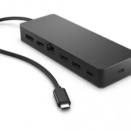 HP Universal USB-C Multiport Hub - 2xUSB-A 3.2 ports  1xUSB-C 3.2 port  1xUSB-C Type-C passthrough port (up to 65W to host)  1xHDMI 2.0  1xDP  1xRJ45.