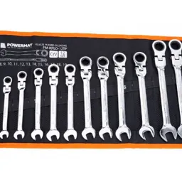 Set de chei inelare cu clichet Powermat PM-KPLO-12TP 8mm 9 mm 10 mm 11 mm 12 mm 13 mm 14 mm 15 mm 16 mm 17 mm 18 mm 19 mm