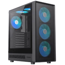 Case ATX GAMEMAX Storm 2 AB, w/o PSU, 0.4mm, 6x120mm ARGB fans , Front Mesh, Tempered Glass, 1xUSB-C, 1xUSB3.0, 1xUSB2.0, 2x2.5", 3x3.5", Black . Form Factor (Midi, Micro, Mini , Full) Midi Tower Chassis SPCC  0.4mm PSU Form Factor Bottom/ATX M/B Form Factor ATX%3FM-ATX%3FITX Front Panel ABS,MESH Top Panel metal cover Side Panel Left Tempered Glass Right metal cover External Drive Bay(s) 5.25" (ODD) *0 3.5" *0 Internal Drive Bay(s) 3.5" (HDD) 1*3.5HDD+5*2.5SSD  or  2*3.5HDD+3*2.5SSD or 3*3.5HDD+2*2.5SSD  or 2*3.5HDD+2*2.5SSD 2.5" (SSD) I/O Buttons *2 USB1.1 Port(s) *0 USB2.0 Port(s) *1 USB3.0 Port(s) *1 USB3.1 Port(s) *0 HD Audio Support Combo Audio(CTIA)*1 Type C *1(480Mbps) P-Lock *1 RGB Controller Master fan built-in Controller max. fans *0                                  RGB Controller max. LED strips *0                              Remote (IR or RF) *0 Cooling Fan  Support Front 3x120mm(FN12A-S6) Top 2x120mm(FN12A-S6) ,2x140mm (Fan optional) Rear 1x120mm (FN12A-M6) Left Side 0 PSU Cover 2x120mm (Fan optional) Water Cooling Support Front 120mm, 240mm,360mm Top 120mm, 240mm(RAM Height %3F30mm) Rear 120mm*1 Dust Cover Bottom  and top cover with dust filter Slots *7 Dimensions (L)340*(W)200*(H)436mm VGA Card Length up to 330mm CPU Cooler Height 155mm Cable Management Depth 19mm