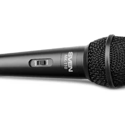 Karaoke Microphone SVEN "MK-110", Wired, dynamic, metal, cable 4.0 m, 6.3/3.5mm Jack, cardioid, black - https //www.sven.fi/ru/catalog/microphones/mk-110.htm
