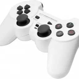 Gamepad Esperanza WARRIOR EGG102W White/Black, Vibration Game Pad, 15 buttons, 2 sticks, Ergonomic design, 2 modes (analog and digital), Soft sweat-resistant surface coating, PC Win 7,8,10 compatible, USB