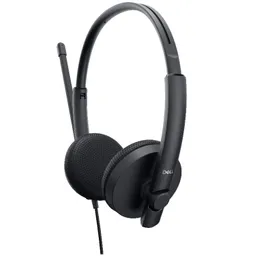Dell Stereo Headset WH1022 (520-AAVV), USB -A / 3.5mm Stereo Jack Connetctivity Noise-Canceling Mic, Adjustable Mic 150 Hz–7 kHz, LED Lights Call Indicator, Sound/Mic Mute, Volume +/-, Cable Length 2.9m, Earpad Material Leatherette.