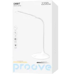 Desk Lamp Proove Orbit 2200 mAh,White Sursa de lumina LED Panou de control Control Touch Putere bec 7 W Materiale ABS + Silicon Sursa de alimentare Baterie