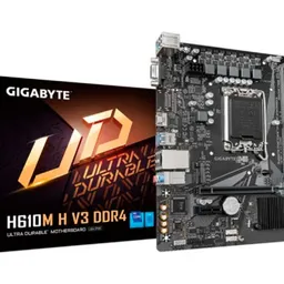 MB S1700 Gigabyte H610M H V3 DDR4 mATX Factor de forma a placii de baza  Micro-ATX Socket  LGA1700 Chipset  Intel H610 Tip Memorie  DDR4 SDRAM Capacitate max. Totala RAM  64GB Sloturi memorie  2x DIMM Frecven%3Fa memorie  3200 MHz