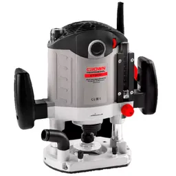 Фрезерная машина O12мм 60мм 2100W CROWN CT11001 Технические характеристики Номинальная мощность 2100 Вт Выходная мощность 1200 Вт Сила тока при напряжении 220-230 В 9 A Число оборотов холостого хода 8000-23000 мин%3F%3F Внутренний O цангового зажима 12 мм Внутренний O втулки-вставки 6 / 8 мм Высота хода фрезерного блока 60 мм Вес 6,3 кг Комплект поставки Вертикально-фрезерная машина 1 шт. Инструкция по эксплуатации 1 шт. Втулка 2 шт. Крепежные винты копировальной втулки 3 шт. Копировальная втулка 1 шт. Параллельный упор 1 шт. Переходник для подключения пылесоса 1 шт. Гаечный ключ 1 шт. CT11001