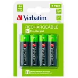 Verbatim Rechargeable Battery  AA / HR6 2500 mAh, 4 Pack