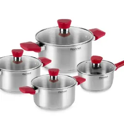 Pot Set Rondell RDS-818 Colectie  Strike Acoperire interna  O%3Fel inoxidabil Set  3 oale, Crati%3Fa