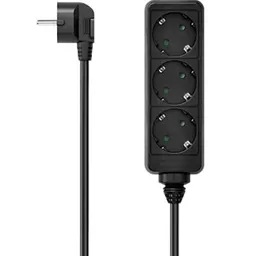 Power Strip, 3-Way, 1.4 m, black Hama 223003