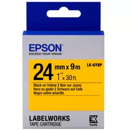 Tape Cartridge EPSON 24mm/9m Pastel, Black/Yellow, LK-6YBP C53S656005
