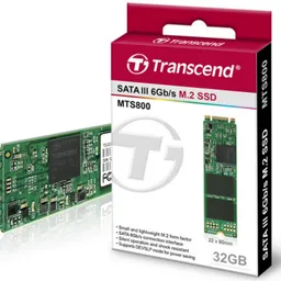 M.2 SATA SSD 32GB Transcend "TS32GMTS800S" [80mm, R/W 500/450MB/s, 70K/75K IOPS, SM2246EN]
