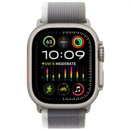 Apple Watch Ultra 2 GPS + LTE 49mm MRF33 Titanium Case with Green/Gray Trail Loop – S/M