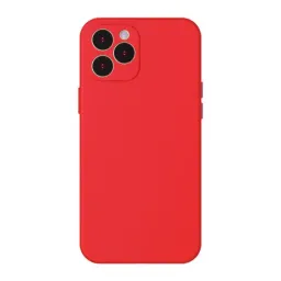 Husa baseus case liquid silicone iphone 12 pro gel protective,  red, 6.1"