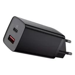 Incarcator baseus universal home charger  gan2 lite, 2xusb (c + u), 65w, black  ccgan2l-b01