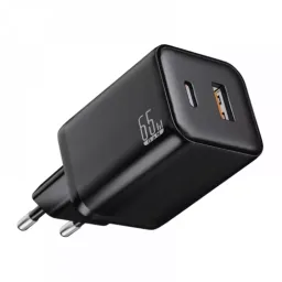Incarcator xpower wall charger , super mini, 2 port, 65w pd usb-c + qc3.0 usb-a, black